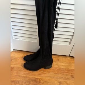 Madden Girl Prissley black OTK boots. Size 6 In excellent condition. Worn once.